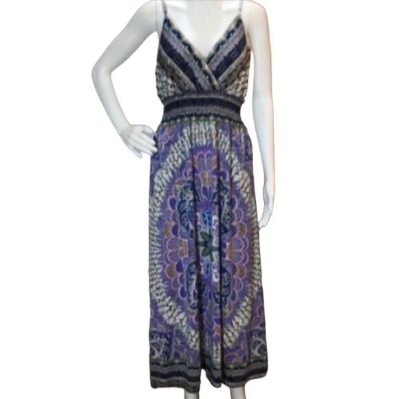 Mandala Peacock Print Maxi Sun Dress S (Please see sizing info in description.) - Picture 1 of 10
